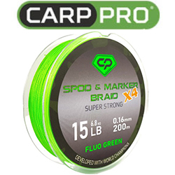 Carp Pro Deligth Spod and Marker Braid PE X4 Fluo Green 200m
