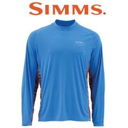 Simms Solarflex Crewneck Deyoung Trout Harbour Blue