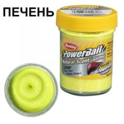 Паста форелевая Berkley Powerbait Dough Natural Scent LIVER - CHARTREUSE