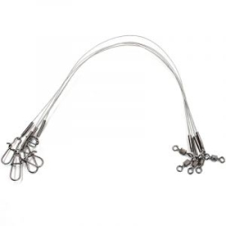 Поводок стальной NAMAZU Leader 1х7, d-0,24 мм, L-30 см, test- 7 кг (уп. 5 шт.)