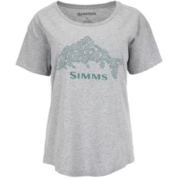 Футболка Simms Women's Floral Trout T-Shirt, Grey Heather, XL