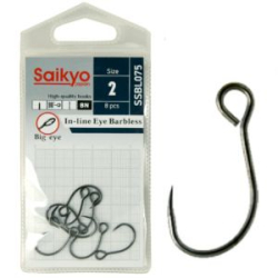 Крючки Saikyo SSBL075-BN IN-LINE EYE BARBLESS №4 (10 шт.)