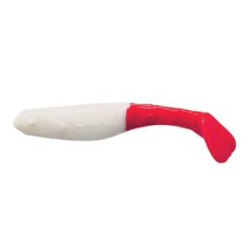 Силиконовая приманка Mann's Flipper 70 цв. белый с красн хв, упак ( 5 шт). Flipper70_14