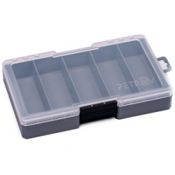 Коробка рыболовная Fishka Petrov "5 ячеек" односторонняя малая (серая)