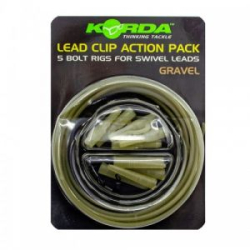Набор безопасная клипса Korda Lead Clip Action Pack Gravel KLCAPG