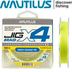 Nautilus X4 Jig Braid Fluoro Yellow 150м