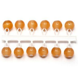 Микробисер "Яман" Кошачий глаз, d-4 мм, цв. оранжевый, подвеска короткая (уп. 12 шт.)