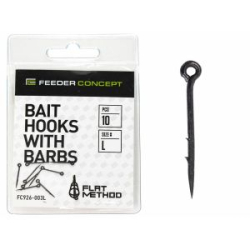 Шипы для бойлов/приманок Feeder Concept Flat Method Bait Hooks With Barbs р. 002M 10шт.