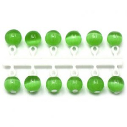 Микробисер "Яман" Кошачий глаз, d-4 мм, цв. зеленый, подвеска короткая (уп. 12 шт.)