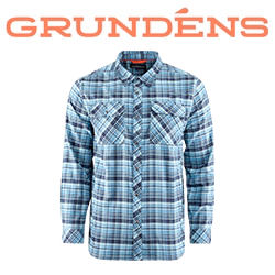 Grundens Dungeness Seawool Flannel Shirt, Captain's Blue