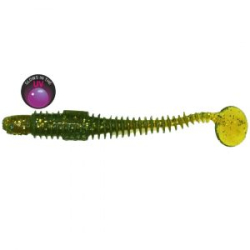 Cиликоновая приманка виброхвост RuBaits Leader Ribster - RBLR70MO02 - Маш/масло светлое УФ