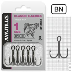 Крючок тройной Nautilus Treble X-series 0905BN № 1 (5шт)