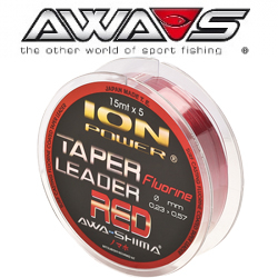 AwaS Ion Power Fluorine Taper Leaders Red 15м x 5