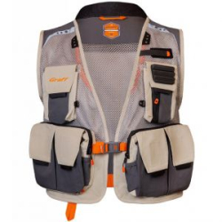 Жилет рыбацкий Graff 329-1 Бежевый серый сетка, ткань (Bratex) размер L