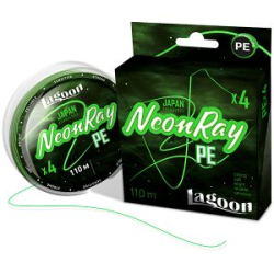 Шнур PE Lagoon NeonRay 110m Fluo-Green,  #2,5 0,26мм 14,5кг