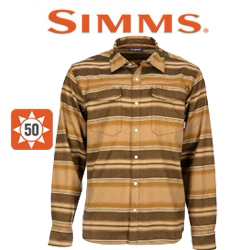 Simms Gallatin Flannel LS Shirt, Dark Bronze Stripe