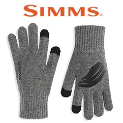 Simms Wool Full Finger Glove, Steel