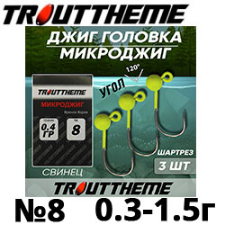 Джиг-головка TroutTheme Микро №8 Шартрез 