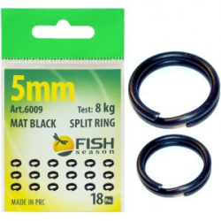 Кольцо заводное тёмное матовое Fish Season, ф 6 мм ( 12 кг), (упак. 16 шт)