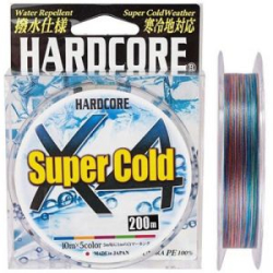 Плетеный шнур Duel PE Hardcore Super Cold X4 200м 5Color # 1.0 (0.17мм) 8.0kg