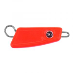 Мормыш Груз крашеный разборная чебурашка "ПРОХОДИМЕЦ" 10 гр., цвет 01- флуо красный