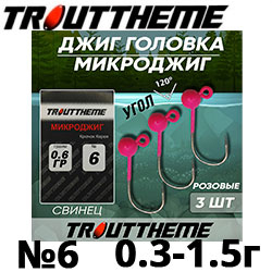 Джиг-головка TroutTheme Микро №6 Розовый