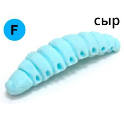 Силиконовая приманка Trout Zone Larva 1,3" Floating сыр цвет Голубой светонакопительный