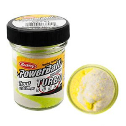 Паста форелевая двухцветная Berkley GLITTER TURBO DOUGH White Chartreuse