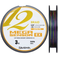 Шнур PE Daiwa UVF Mega Sensor 12EX + Si 12 Braid 150m цветная #3,0 24,8  кг.