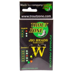 Вольфрамовая джиг-головка Trout Zone цвет МИКС крючок №4 2X Long диам 4,0