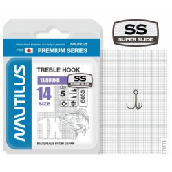 Крючок тройной Nautilus 1X Round Premium Series 6063SS №14 (5шт)
