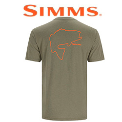 Simms Bass Outline T-Shirt, Military Heather