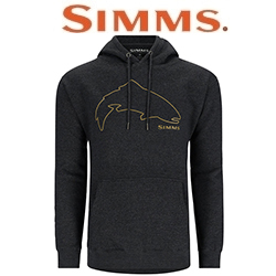 Simms Trout Outline Hoody, Charcoal Heather