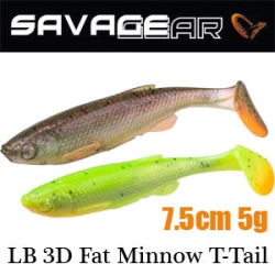 Savagear LB 3D Fat Minnow T-Tail 7.5 5g (1шт)