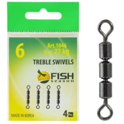 Вертлюжок Fish Season тройной скоростной цилиндр. №6 (27 кг), (упак. 4 шт)