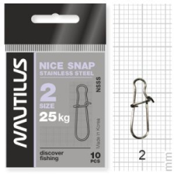 Застежка Nautilus Nice Snap stainless steel size # 2 тест 25кг
