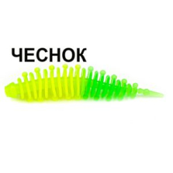 Мягкая приманка Boroda Baits Ayra Double Color цв. Лимон/Зелёный, аттр. Чеснок, 8 шт./уп.