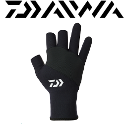 Daiwa DG-7624W Titanium Alpha Gloves 3 Pieces Cut (Black)