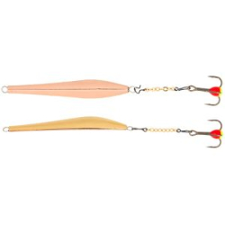 Блесна вертикальная зимняя Lucky John Double Blade с цепью и тройником 55мм цв. GC