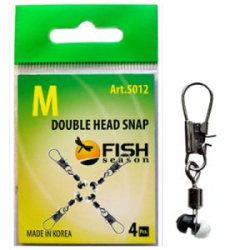 Застежка с вертлюжком Fish Season Double Head Snap "Двойной Пластик" №M (уп. 4 шт.)
