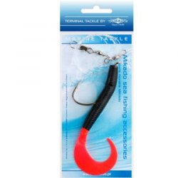 Готовая оснастка на треску Mikado Pilk Twist Rig (14cm, крюч. №8/0) чёрно-красный (LS-A060-14-04)