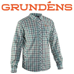 Grundens Fly Bridge Long Sleeve Dusty Turquiose Plaid