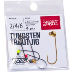 Джиг-головки Lucky John Area Trout Game комплект 3 вольфрам 2.5/0.30/0.35мм кр.004/002 4шт.