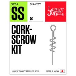 Спирали Lucky John Pro Series Corkscrow Kit SS для крепления силиконовых приманок 8шт.