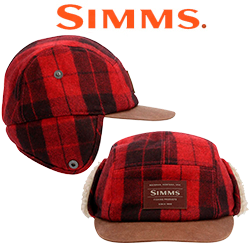 Simms Coldweather Cap, Red Buffalo Plaid