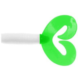 Силиконовая приманка Helios Credo Double Tail 3,54"/9 см White & Green 5шт. (HS-28-016)