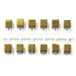 Микробисер "Яман" Куб, d-2,8 мм, цв. золотой, подвеска короткая (уп. 12 шт.)