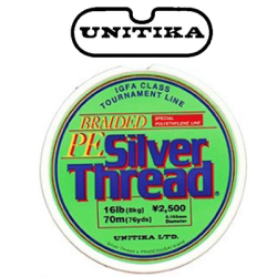 Unitika Braided PE Silver Thread 150m