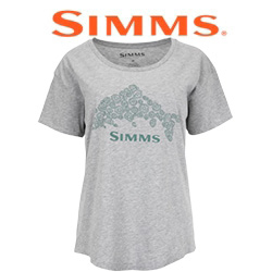 Simms Women's Floral Trout T-Shirt, Grey Heather