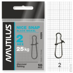 Застежка Nautilus Nice Snap black nickel size # 2 тест 25кг